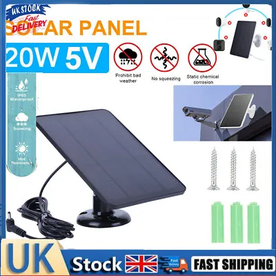 Solar Panel Charger Ring Spotlight Stick Up Camera Doorbell Solar Charger DC • £4.79