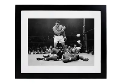 MUHAMMAD ALI KNOCKS OUT Sonny Liston Matted & Framed Boxing KO Picture Photo • $59