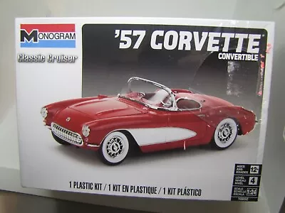 1957 57 CHEVROLET CORVETTE CONVERTIBLE MONOGRAM  1/24 SCALE Model Kit NEW CHEVY • $9.99