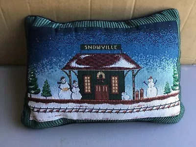 USA NWOT Kimble Christmas Collage 17.5  X 12.5  Tapestry Throw Pillow #587 • $20.99