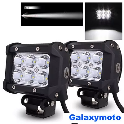 2x 4  Cree White 6 LED 18w Spot Beam Adjustable Off Road Roof/Work Light Bar • $44.95