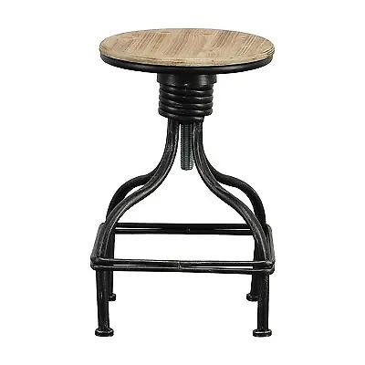 Vintage Metal Frame Swivel Counter Height Barstool With Round Seat Brown/Black • $32.99