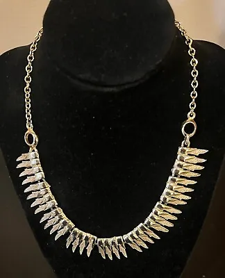 Vintage Light Gold Tone Cleopatra Statement Choker Necklace 16  Egyptian Bib • £18.21