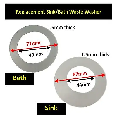 £3.44 • Buy Replacement Sink/Bath Waste Washer