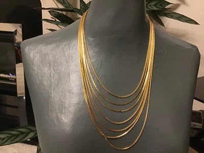 £25 • Buy Vintage Goldtone Trifari Multi Strand Necklace