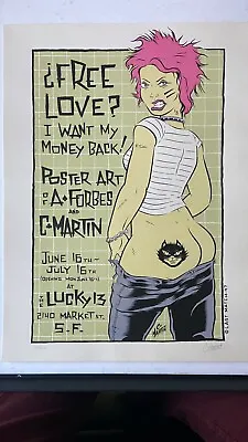 Poster Art Of A. Forbes And C. Martin 1997 San Francisco Free Love • $85