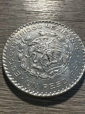 1962 Mexico Un Peso Silver Coin T76 • £8