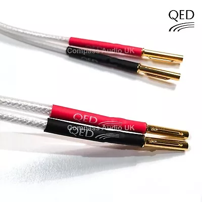 QED Silver Anniversary XT Speaker Cable SINGLE AIRLOC Banana Plugs Heat Shrink • £20.95