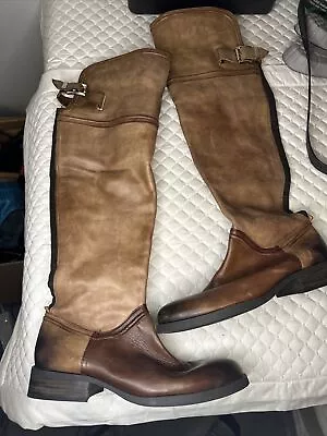 VINCE CAMUTO Leather FANTASIA OTK Riding Boots 9.5 Brown • $40