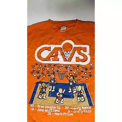 Cleveland Cavaliers NBA Basketball 8 Bit Starting Lineup Adult L Orange T Shirt • $28.88