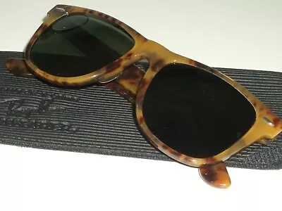 Vintage B&l Ray Ban Antique Tortoise Wayfarer Ii G15 Uv Crystal Lens Sunglasses • $559.99