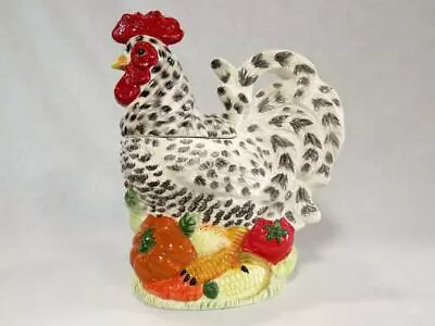 Large David's Cookies Ceramic Rooster Cookie Jar 12  Tall X 9.5  • $45.04