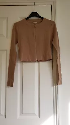 New Woman Cropped Zip Front Top/Jumper Brown  Size M/L • £9.99