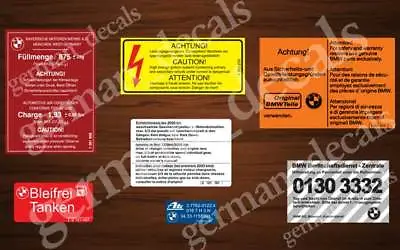 Bmw E12 E21 E23 E24 E28 E30 Sticker Labels Adhesives Engine Bay Set  • $39.99