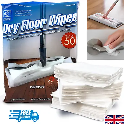 £5.95 • Buy 50x Electrostatic Microfibre Dust Cleaning Cloths Replacement Flat Floor Mop 
