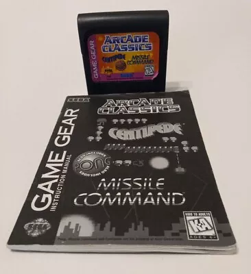 ARCADE CLASSICS SEGA Game Gear Missile Command - Centipede W/ Manual Authentic  • $30