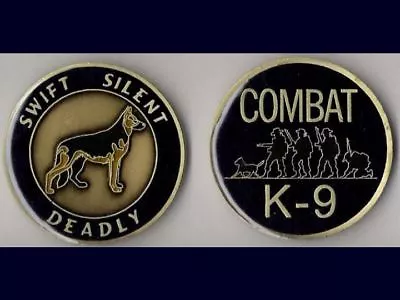 Combat K9 And Handler Army Navy Marine Air Force Challenge Coin  / Blue • $10