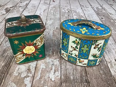 Pair Vtg Candy Tins Floral Designs One Is Murray-allen Regal Crown • $9.95