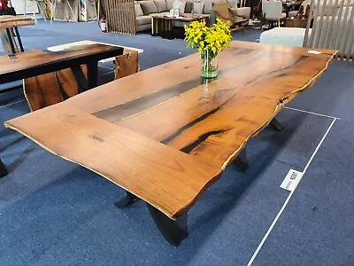 43  X 108   Wood Dining Table - Live Edge - Epoxy Table - Large Table - Mesquite • $4990