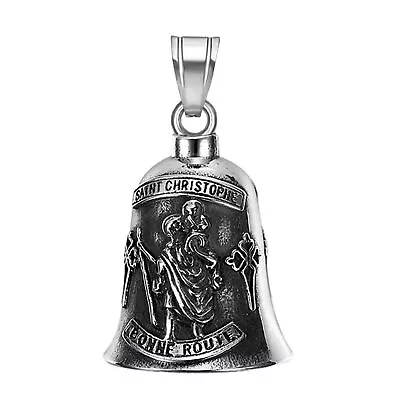 St. Christopher Guardian Bell Motorcycle Lucky Bell Stainless Steel Ride Bell • $7.73