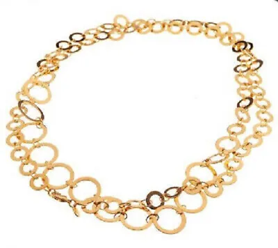 $0.99 • Buy QVC Joan Rivers Goldtone Graduated Circle Link 48  Necklace