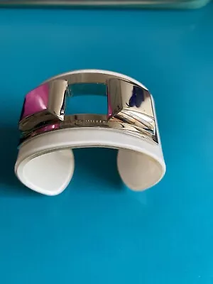 Karen Millen Bracelet. Cuff Style. White And Silver. • £25