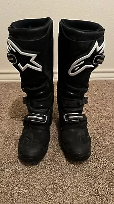 Alpinestars Tech 7 Black Motorcycle Boots MX Motocross MotoX Off-Road - Size 9 • $210