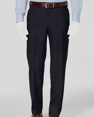 $141 Ralph Lauren Men's Blue Wool Classic Fit Stretch Dress Pants Size 34W 32L • $45.18