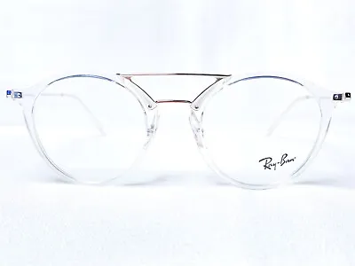 NEW Ray Ban RB7097 2001 Mens Transparent Round Designer Eyeglasses Frames 49/21 • $149.99