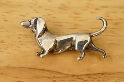 Vintage Sterling Silver Jewelry 925 Jezlaine Dachshund Puppy Dog Brooch Pin • £38.76