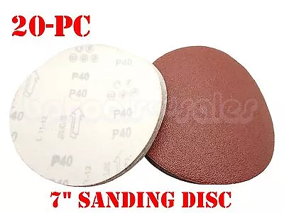 Lot Of 20 - 7  Sanding Paper Aluminum Oxide Abrasive Discs Backing Hook & Loop • $14.99