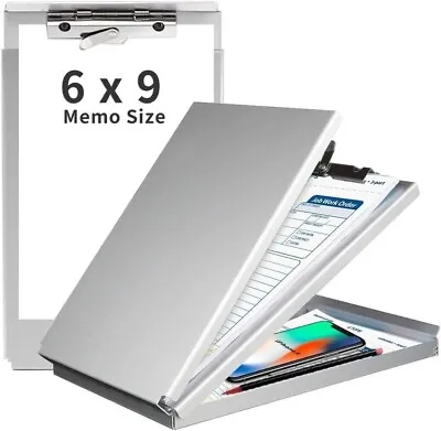 Aluminum Clipboard With Storage(Memo Size) Recycled Metal Form Holder Binder... • $22.70