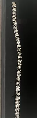 Sterling Silver Genuine Diamond Tennis Bracelet • $900