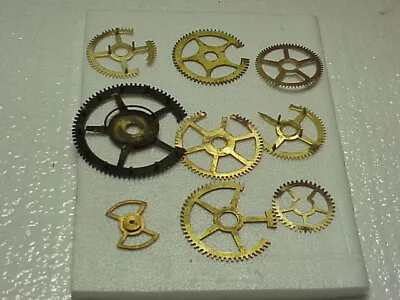 9 Used Incomplete Brass Clock Gears Steampunk Altered Art Projects Parts #7 • $9