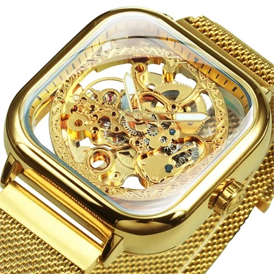 $20 • Buy Luxury Men's Fashion Square Automatic Mechanical Watch