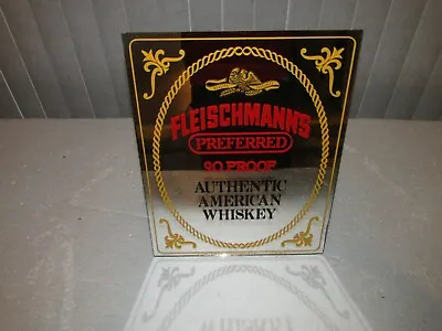 BAR SIGN Fleischmann's Whiskey Mirror Preferred 90 Proof Vintage Rare • $19.99