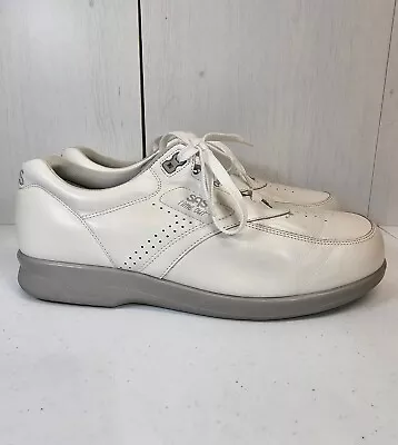 SAS Time Out White Gray Leather Diabetic Walking Shoes Sneakers - Mens Size 12 M • $54.50