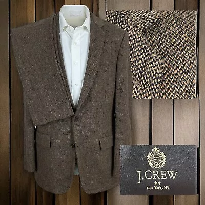 J Crew Thompson 2 Piece Suit Mens 40L 33x32 Brown Thick Tweed NEW NWT • $399.96