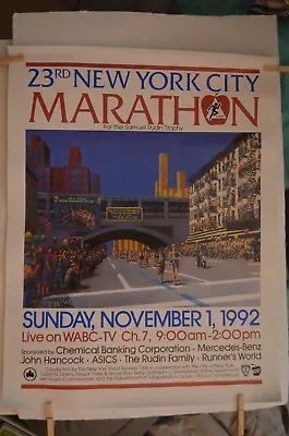 23rd Annual New York City Marathon Poster (1992) Artwork By Peggy Reilly • $74.95