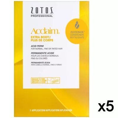 Salon Beauty Zotos Acclaim Extra Body Acid Perm Medium Normal Tinted 5 Pack • $39.99