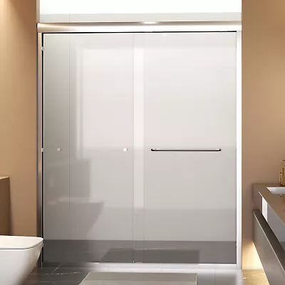 Forlan 56-60'' X 72'' Double Sliding Shower Door Semi-Frameless Silver In USA • $394.99