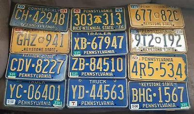 Vintage Pennsylvania Penna Pa 12 License Plate Plates Lot Crafting 70s 80s Era • $35