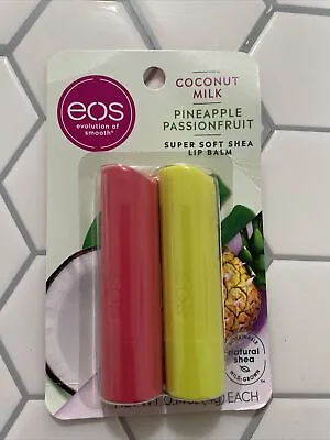 EOS 100% Natural Lip Balm Coconut Milk  Pineapple Passionfruit 0.14 Oz 2 Pack • $7