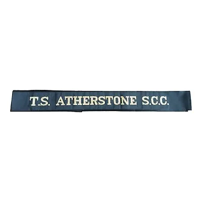 T.S. Training Ship Atherstone S.C.C. Sea Cadet Corps Full Length Navy Cap Tally • £6.99