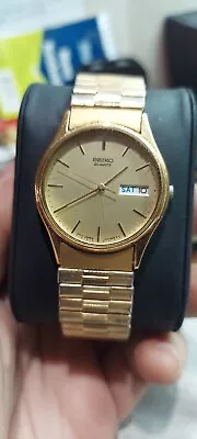 Seiko Quartz Gold Tone Mens Vintage 1980s Watch • $34