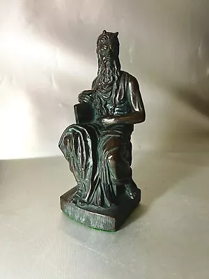 Vintage ANTIQUE BRONZE MICHELANGELO'S MOSES MICHELANGELO SCULPTURE STATUE Signed • $19.99