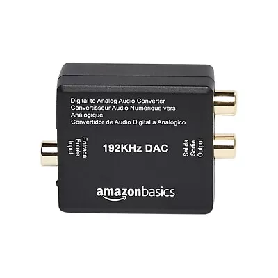 192KHz Digital Optical Coax To Analog RCA Audio Converter ABS Black 2x1.6x1in • $6.95