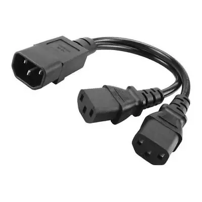 C14 To To 2 X C13 IEC Mains Power Y Splitter Cable Kettle Lead PC Monitor • £7.29