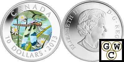 2013 'Twelve-Spotted Skimmer Dragonfly' Proof $10 Silver Coin .9999 Fine (13170) • $50.85