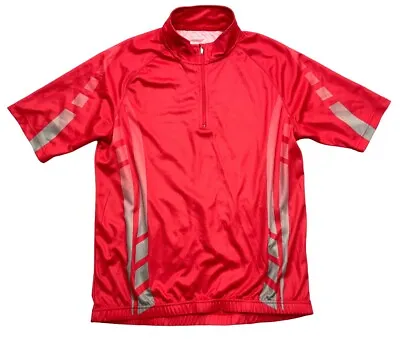 Vintage 4 Sports German Made Red Cycling Bike Jersey Men's Large L • $14.30